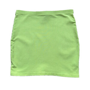 Divided H&M Women’s Neon Yellow Mini Skirt Retro -‎ Size 4